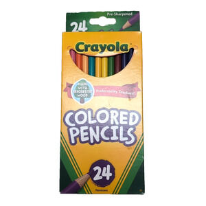 Crayola 24 Count Pre-Sharpened Colored Pencils Nontoxic Reforested Wood NEW